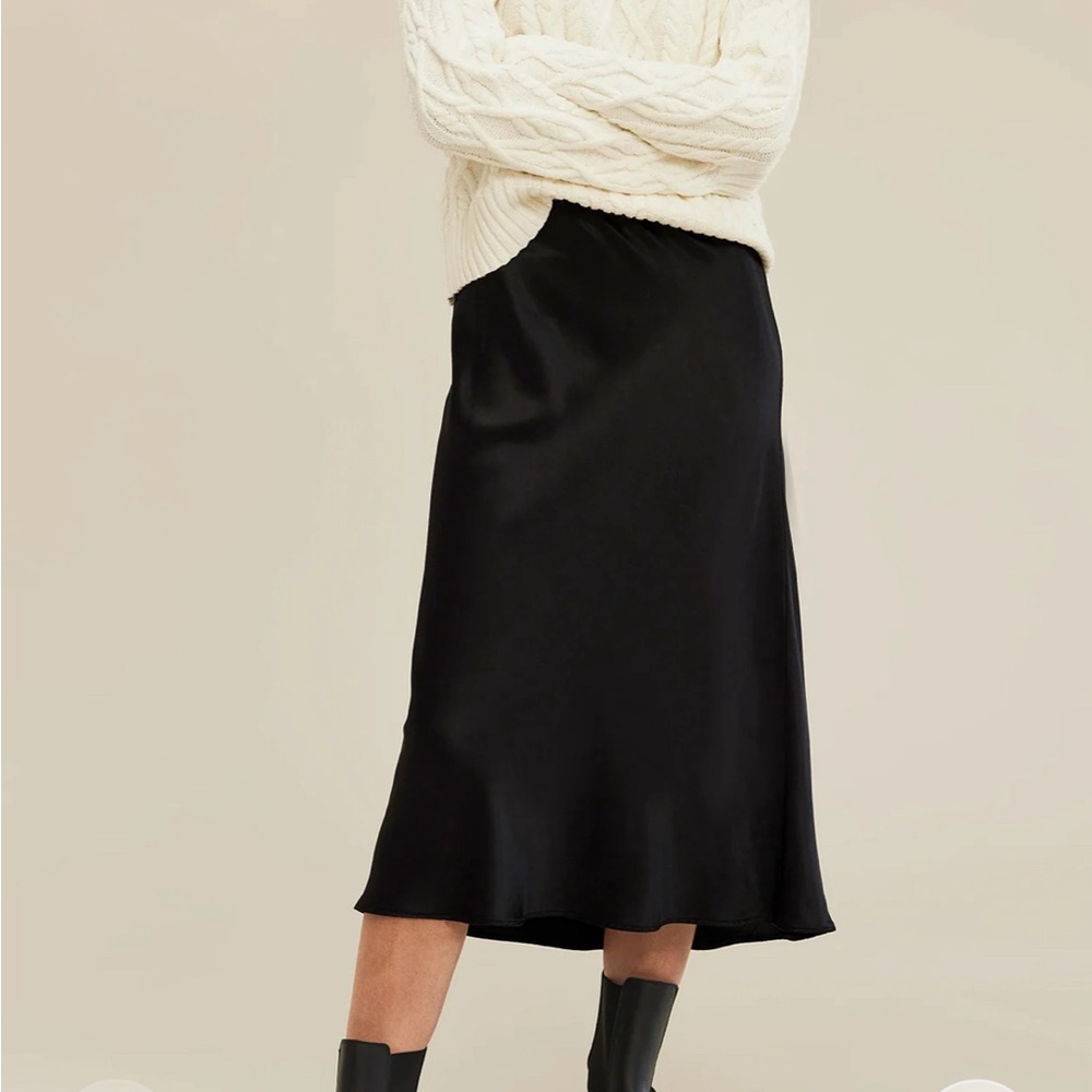 Michael Stars Leila Bias Midi Skirt | Women’s Satin Skirt | Nwot